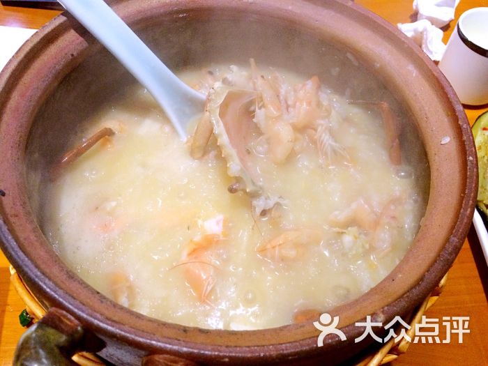 黑石元砂锅粥-膏蟹+虾+干贝粥图片